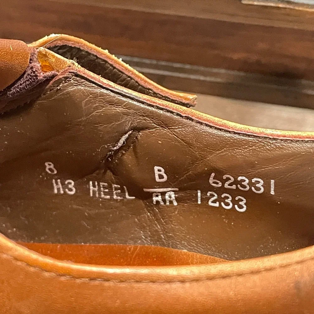 Nettleton‎ Mens Vintage Tan Leather Monk Strap Loafers Dress Shoes 8 B/AA 62331